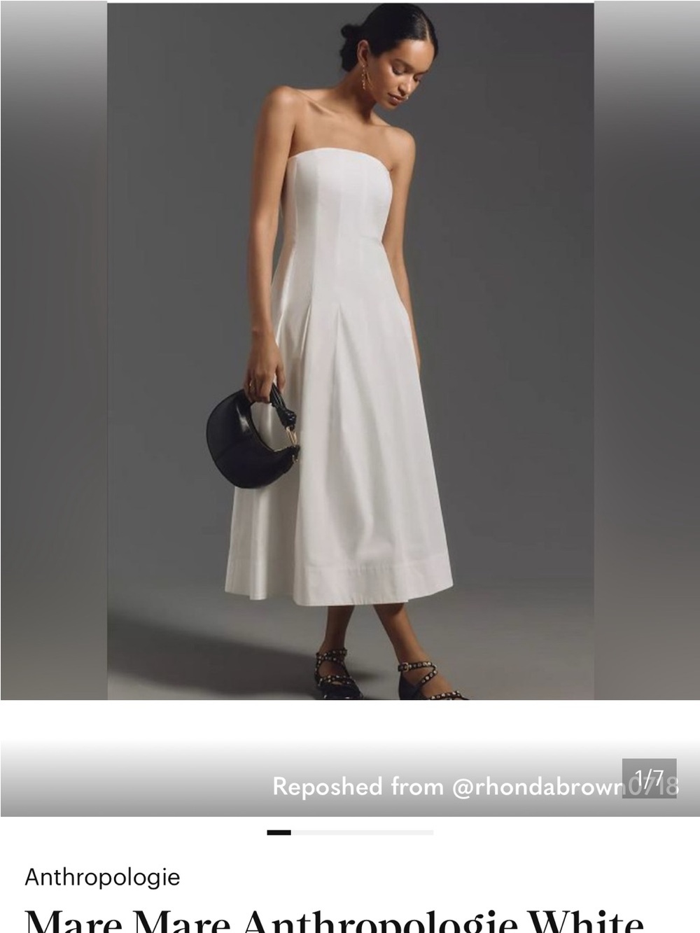 Strapless Cream A-Line Dress - Picture 1 of 4